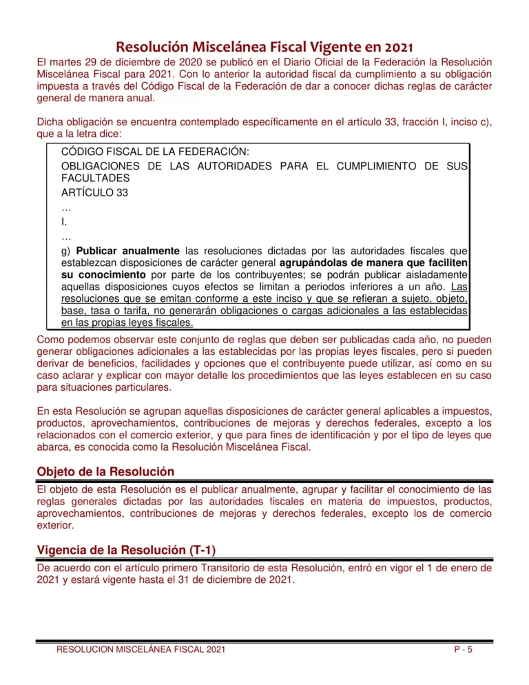 Libro de Resolución Miscelánea Fiscal 2021-05